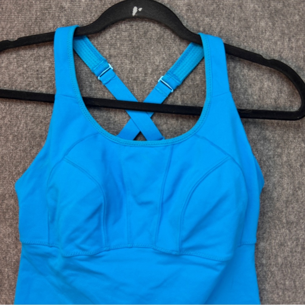 PrAna Tankini Willa Top Womens Small Electro Blue Racerback Built In Bra Support - Picture 2 of 14